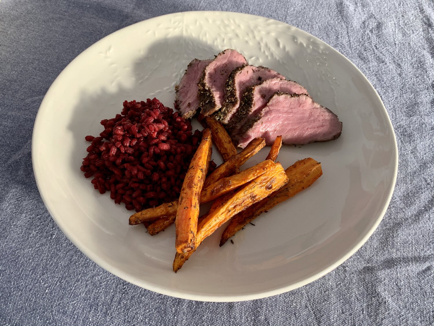 The bright beetroot barley side dish