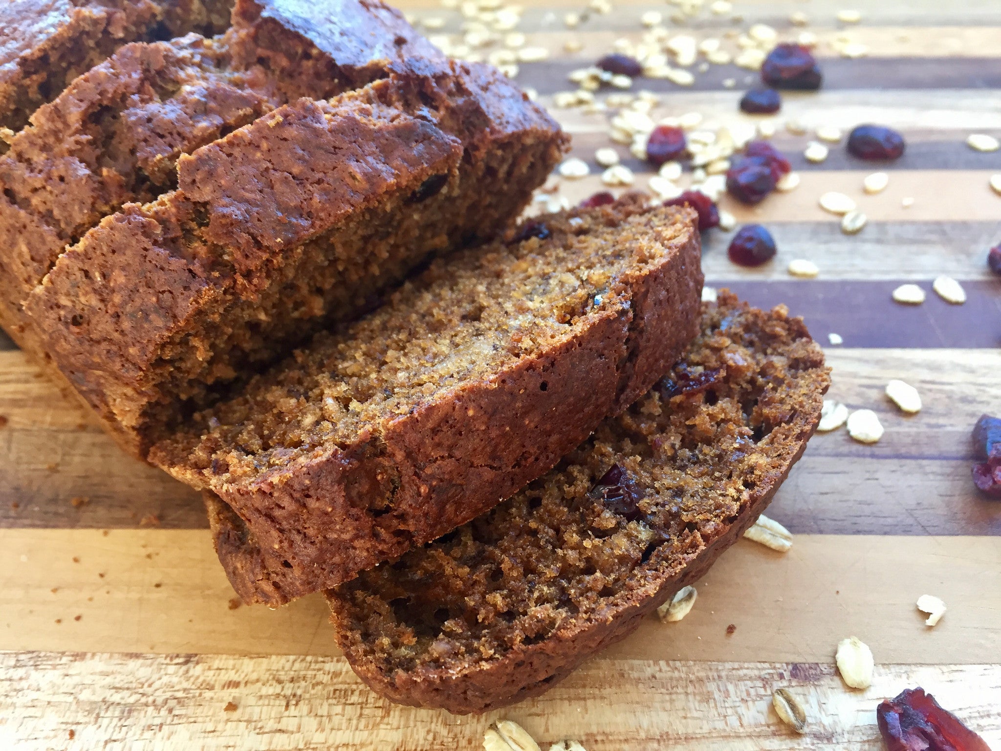 Moreish Banana Cranberry Oat Bread