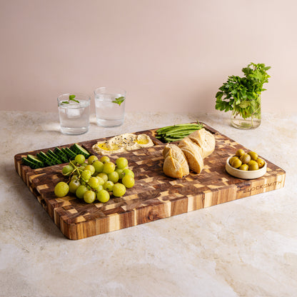 Three Bowl Prep + Serve Board (End Grain)