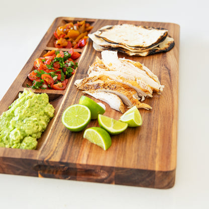 Three Bowl Prep + Serve Board (Long Grain)
