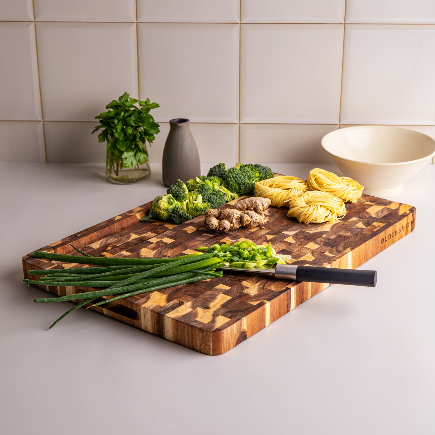 Long Bowl Prep + Serve Board (End Grain)